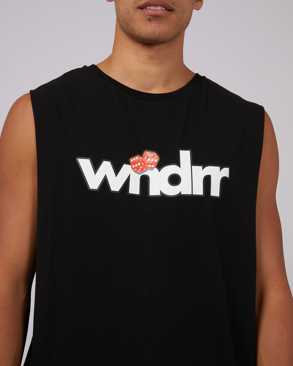 Wndrr-High Roll Muscle Top Black-Edge Clothing