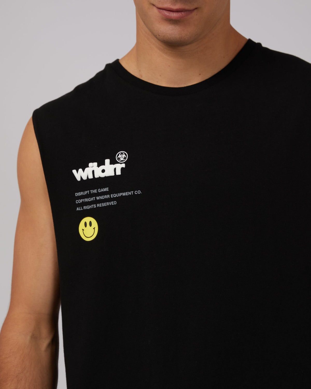 Wndrr-Illegible Muscle Top Black-Edge Clothing