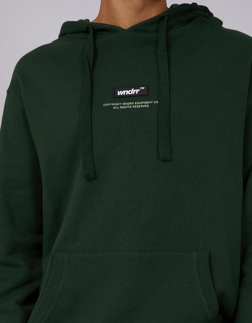 Wndrr-Output Hood Sweat Forest Green-Edge Clothing