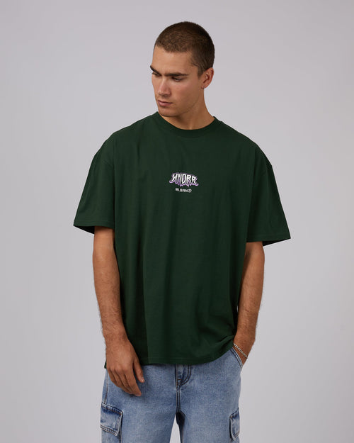 Wndrr-Xlr8 Box Fit Tee Forest Green-Edge Clothing