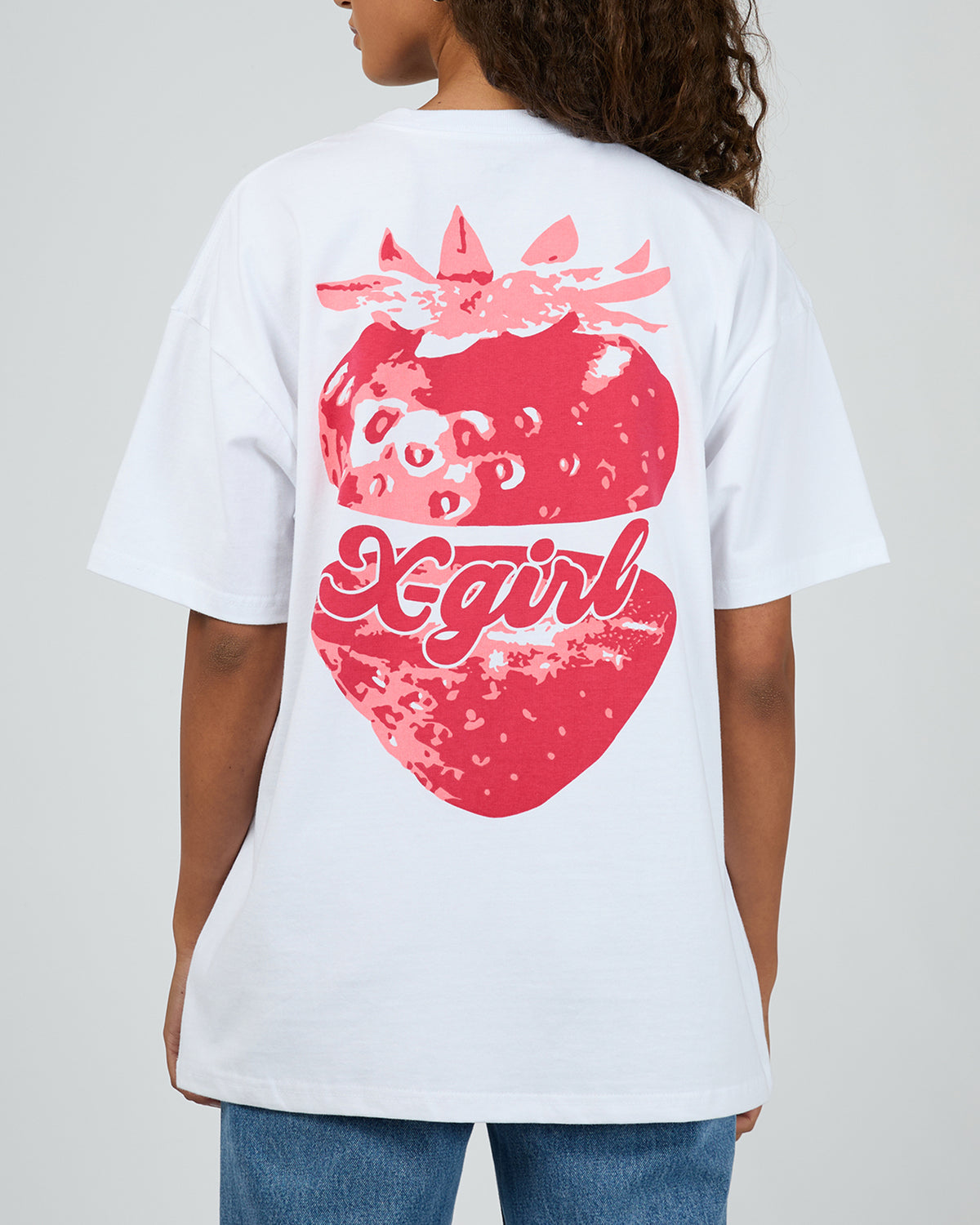Strawberry Relaxed Tee White
