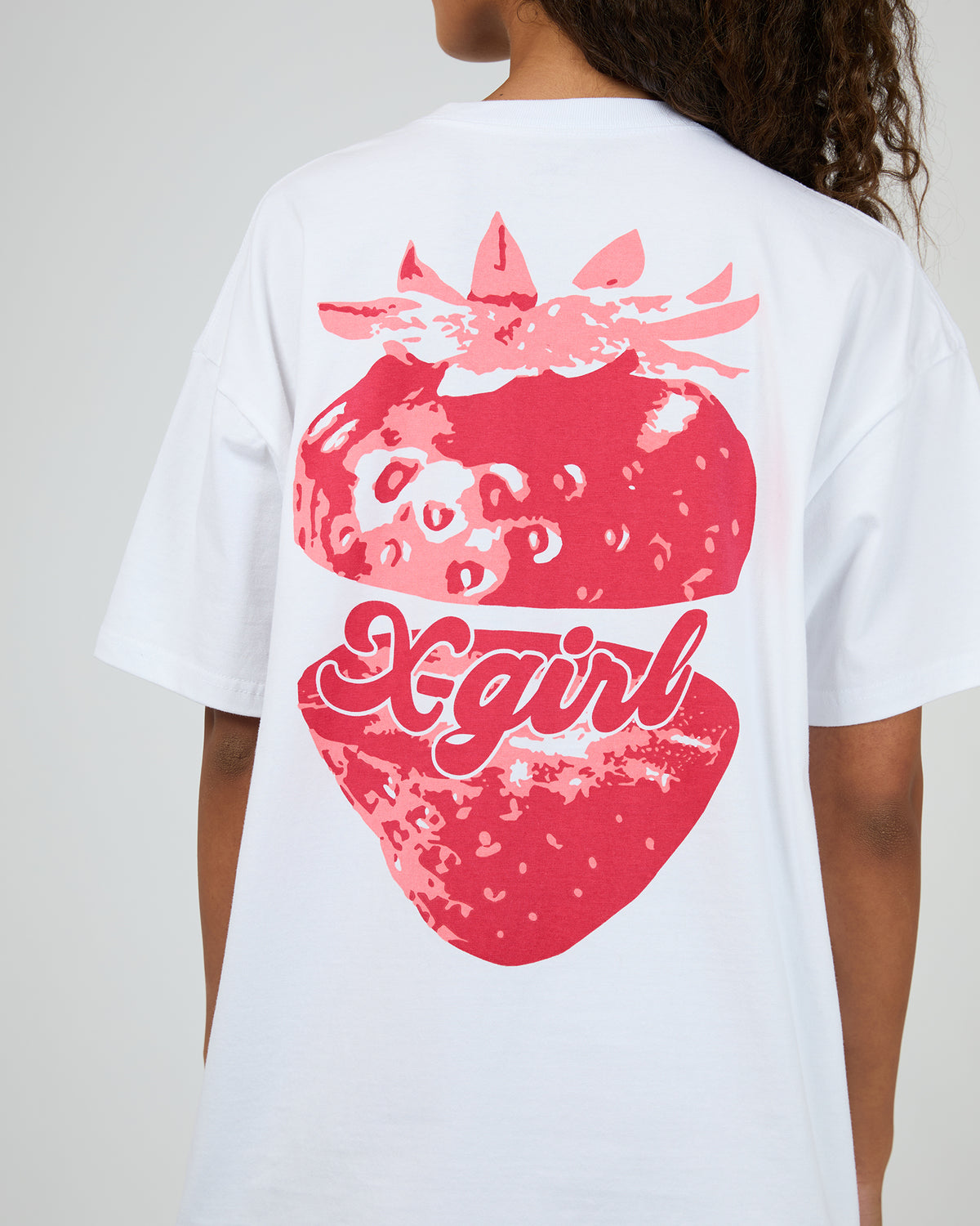 Strawberry Relaxed Tee White