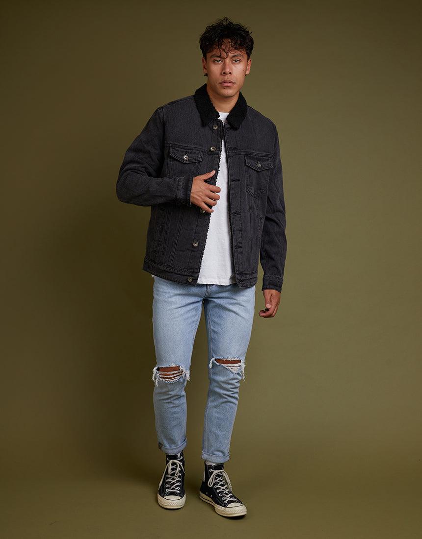 Jefe Sherpa Jacket Washed Black