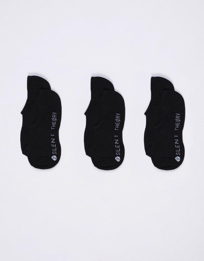 Silent No Show Sock 3 Pack Black