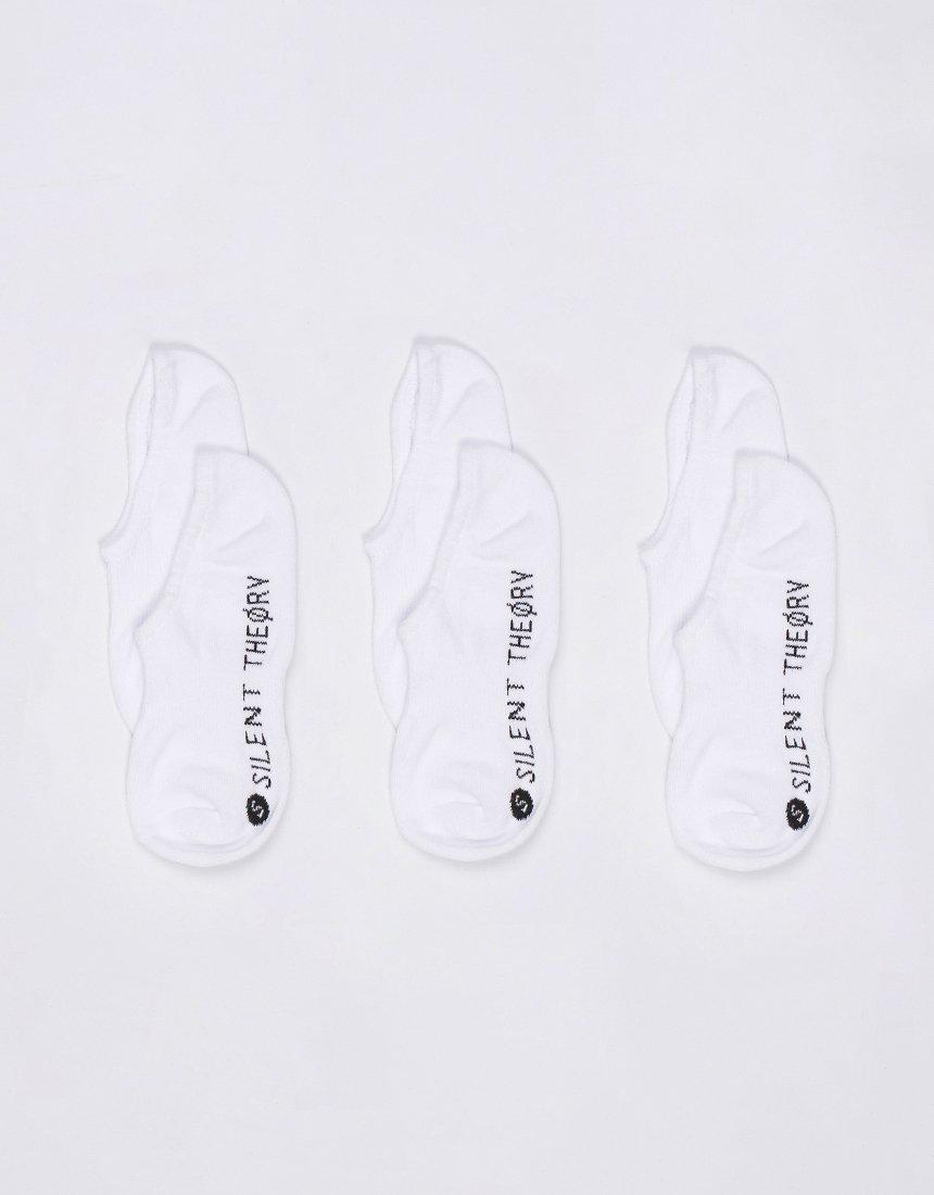 Silent No Show Sock 3 Pack White
