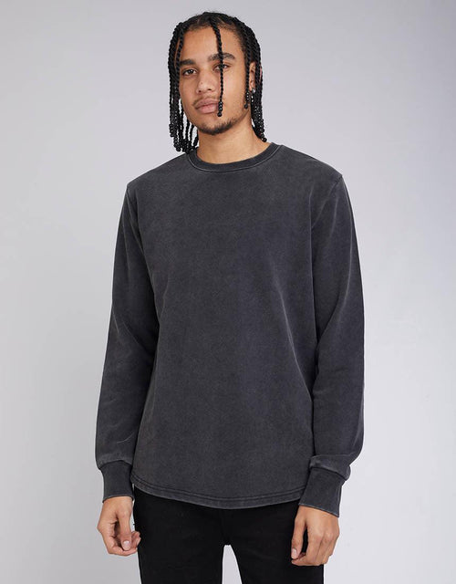 Curved Hem Crew Acid Black