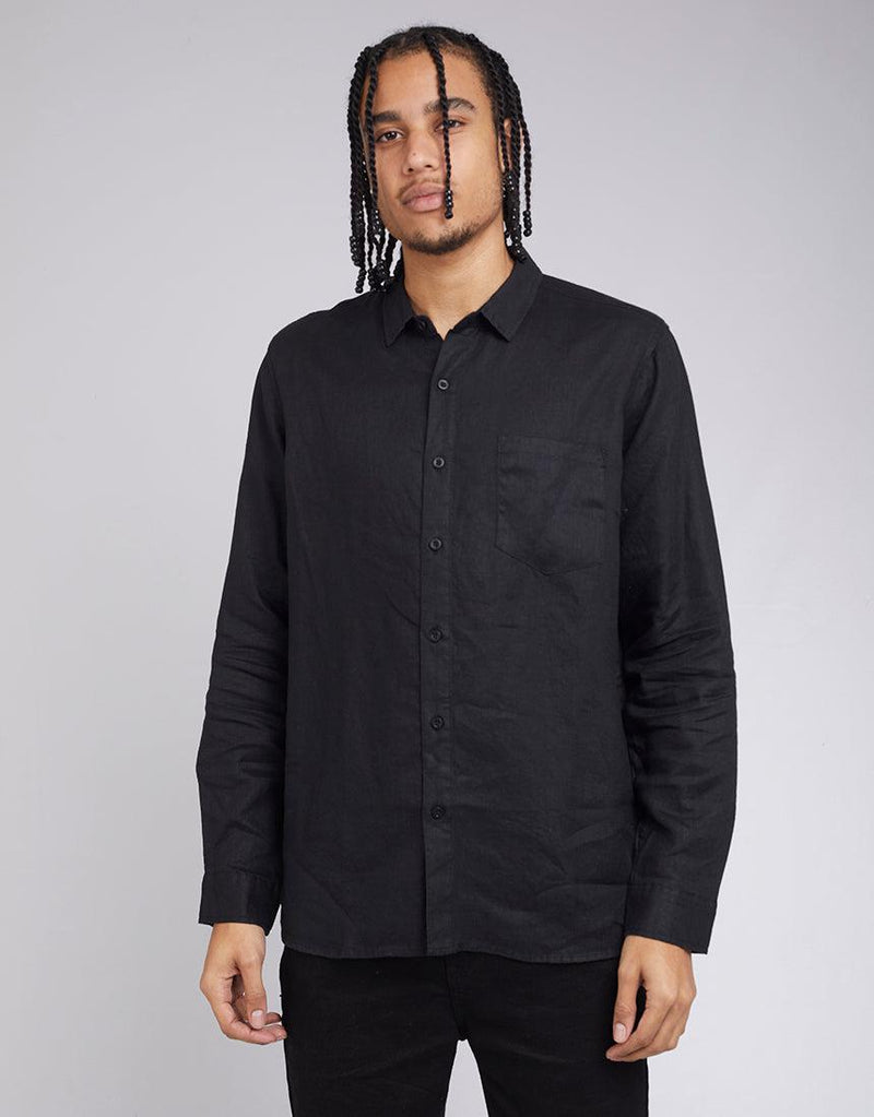 Linen L/s Shirt Black