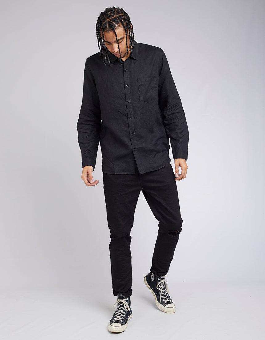Linen L/s Shirt Black