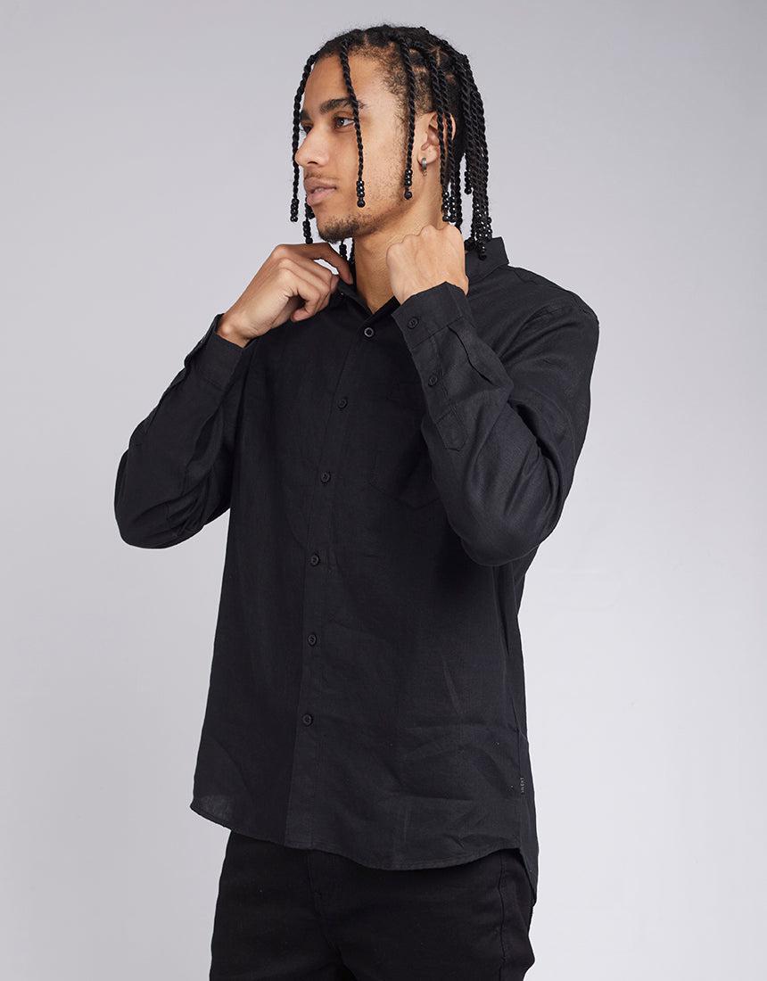 Linen L/s Shirt Black