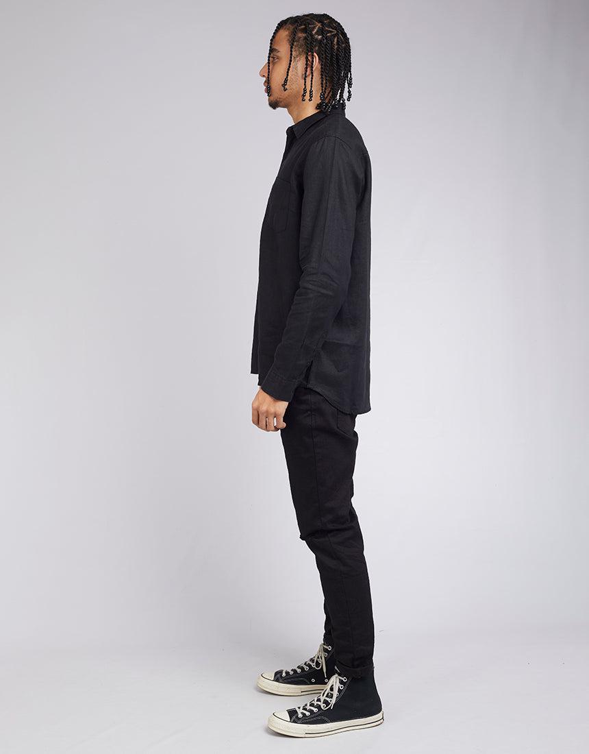 Linen L/s Shirt Black