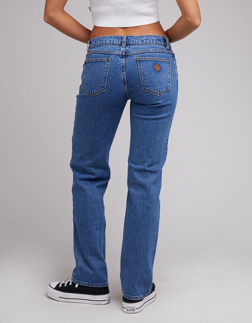 A Brand-A 99 Low Straight Organic Mid Blue Mid Blue-Edge Clothing