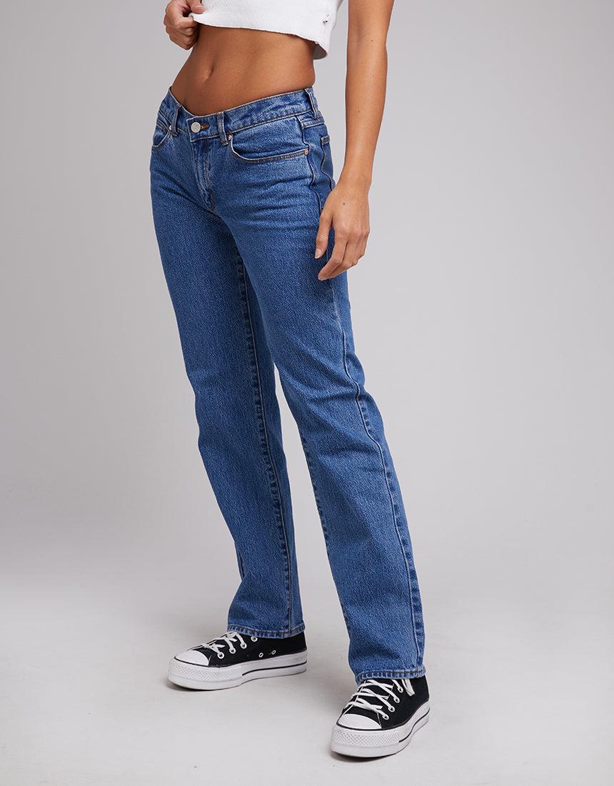 A Brand-A 99 Low Straight Organic Mid Blue Mid Blue-Edge Clothing