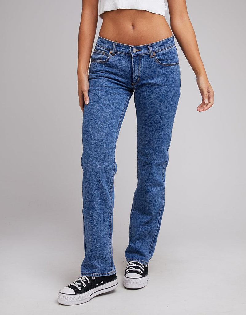 A Brand-A 99 Low Straight Organic Mid Blue Mid Blue-Edge Clothing