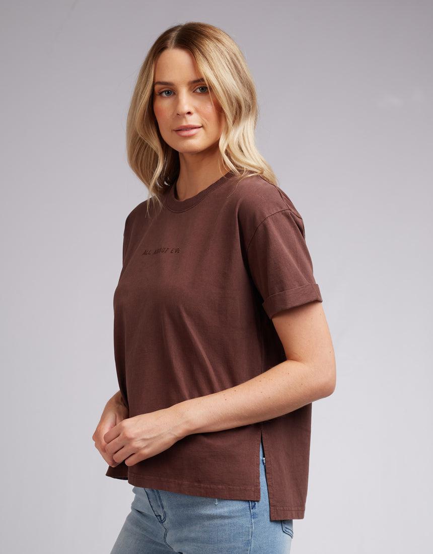 All About Eve-Aae Washed Tee Brown-Edge Clothing