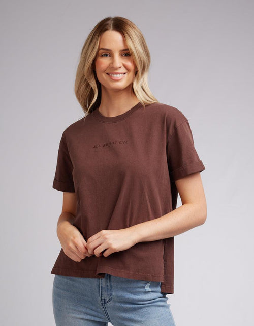 All About Eve-Aae Washed Tee Brown-Edge Clothing