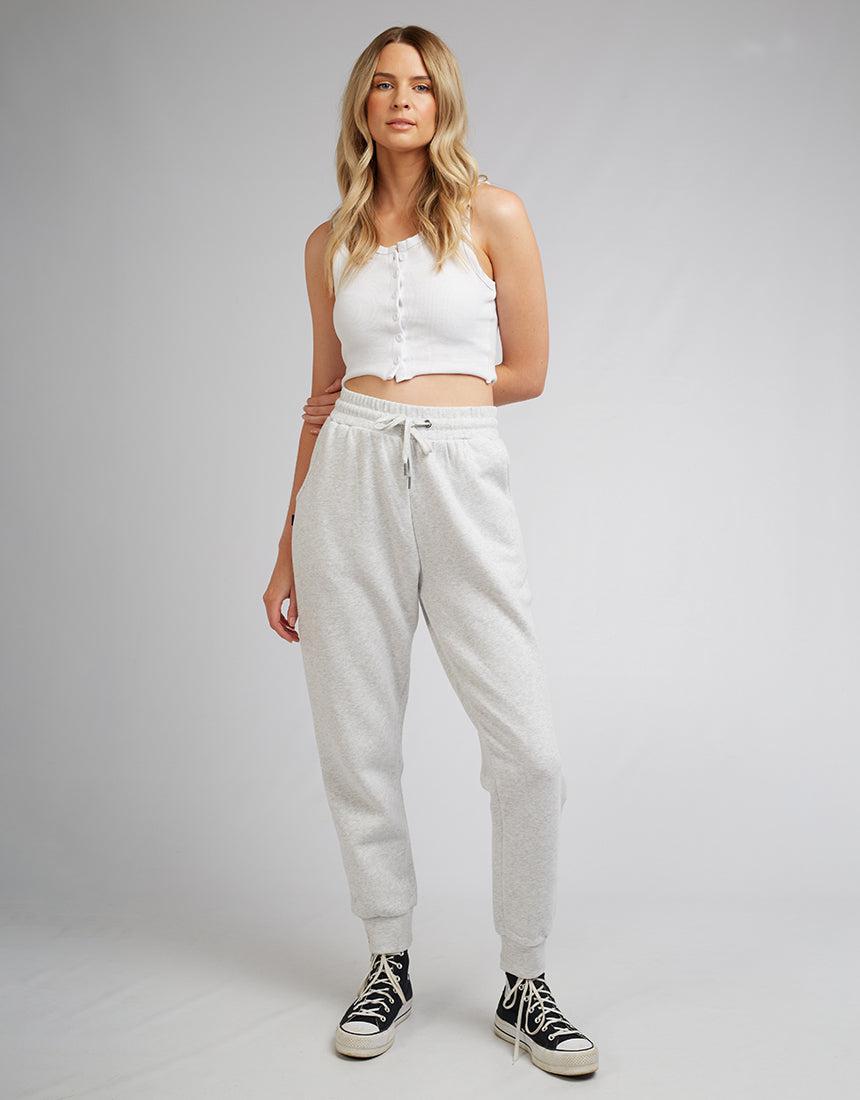All About Eve-Aae Washed Trackpant Snow Marle-Edge Clothing