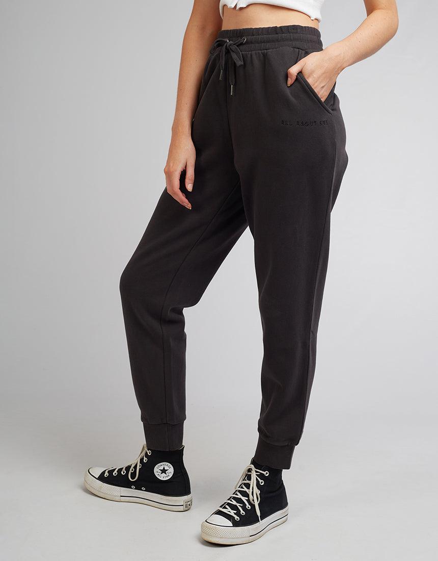 All About Eve-Aae Washed Trackpant Washed Black-Edge Clothing