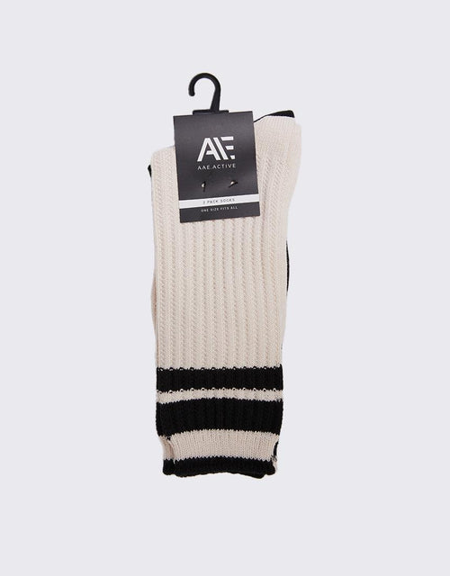 All About Eve-Active Crew Sock 2Pack Natural-Edge Clothing