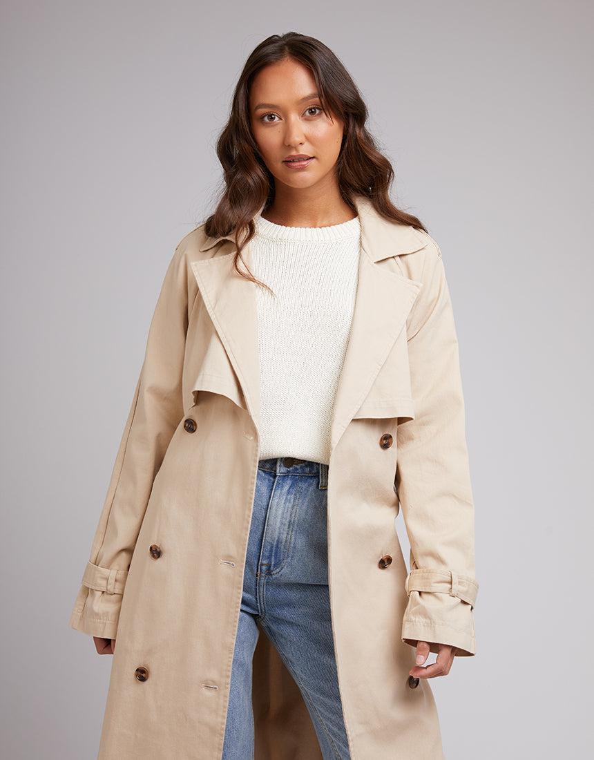 Tan trench deals jacket