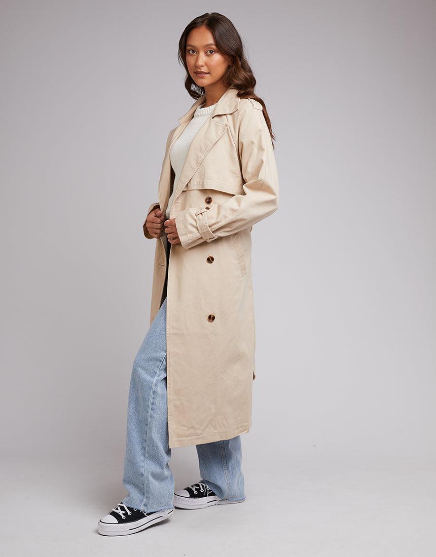 All About Eve-Emerson Trench Coat Tan-Edge Clothing