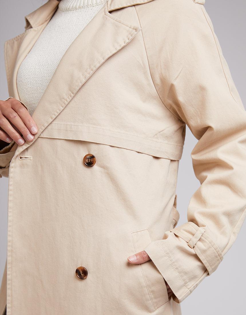 All About Eve-Emerson Trench Coat Tan-Edge Clothing