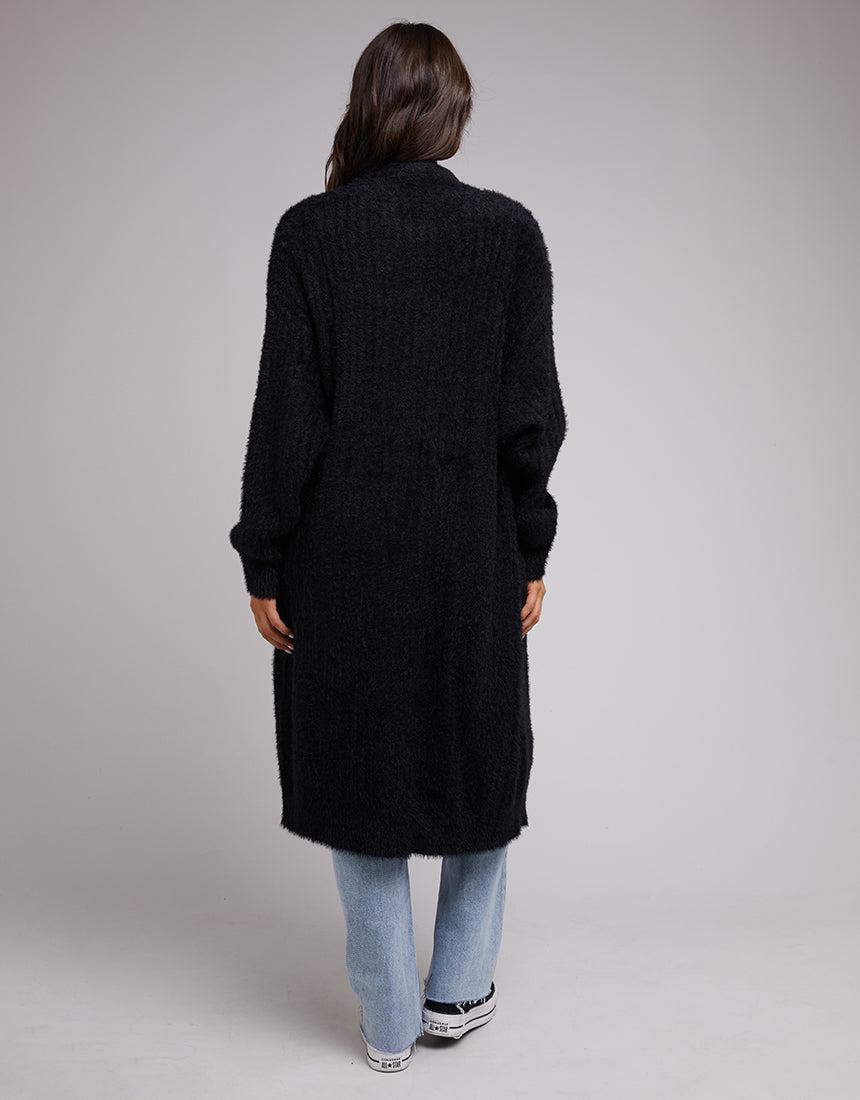 All About Eve-Missy Longline Cardi Black-Edge Clothing
