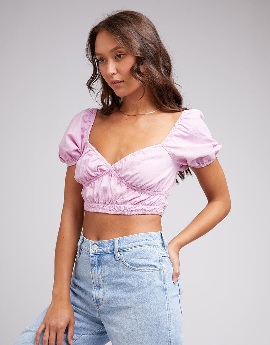 All About Eve-Pearl Top Purple-Edge Clothing