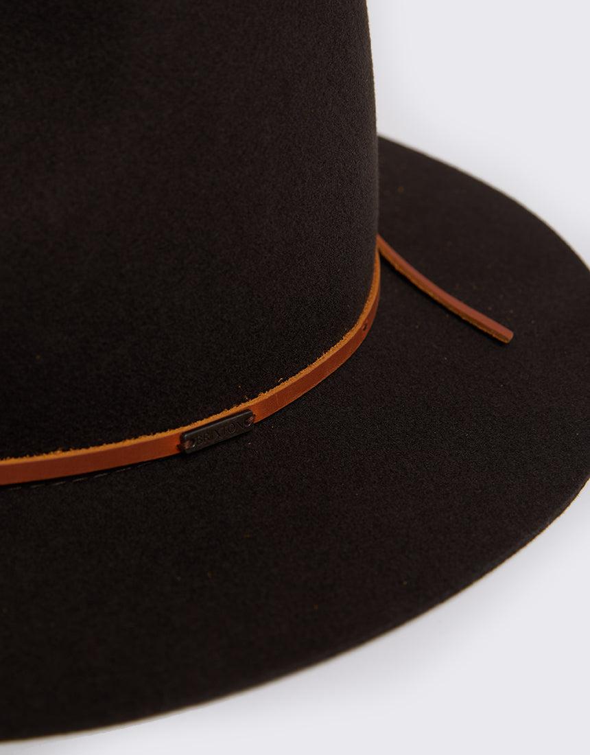 Brixton-Wesley Fedora Deep Brown-Edge Clothing