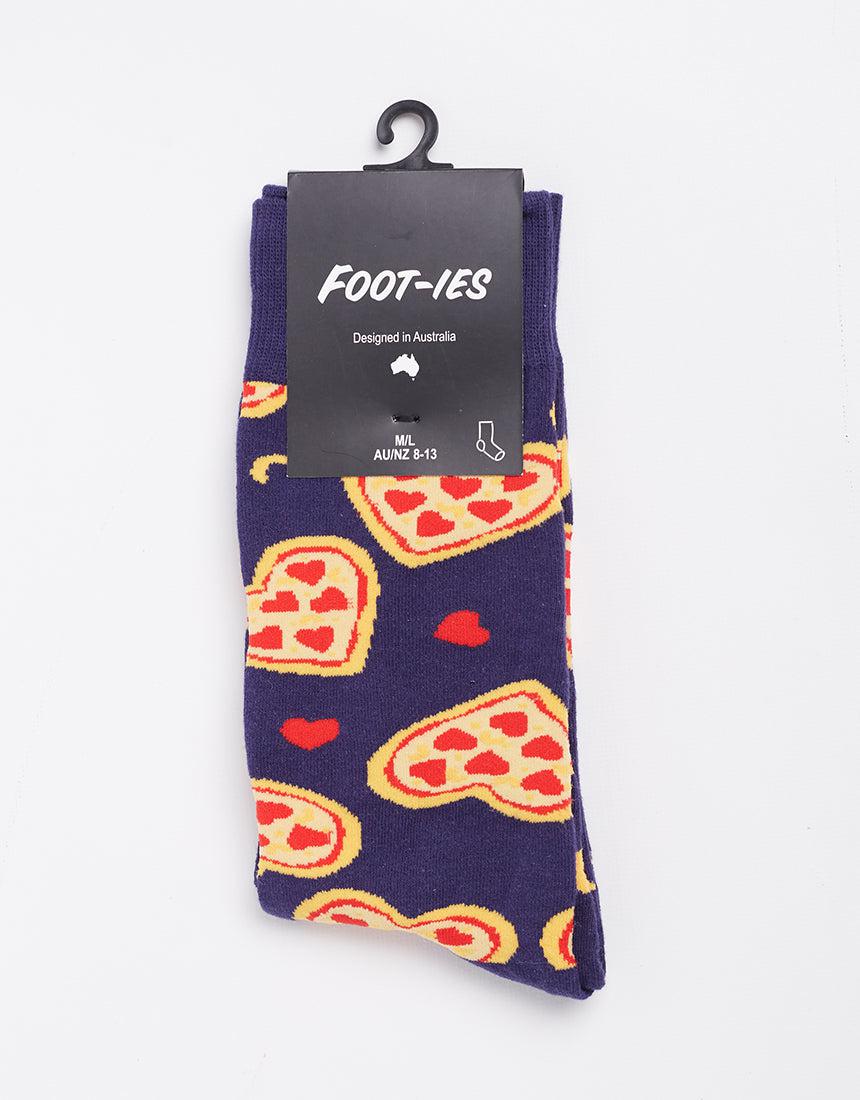 Foot-ies-Valentine&#39;s Pizza Navy-Edge Clothing