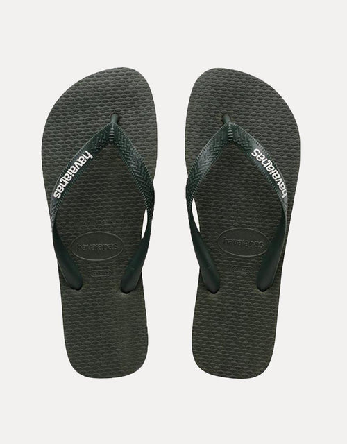Rubber Logo Thongs Olive Green