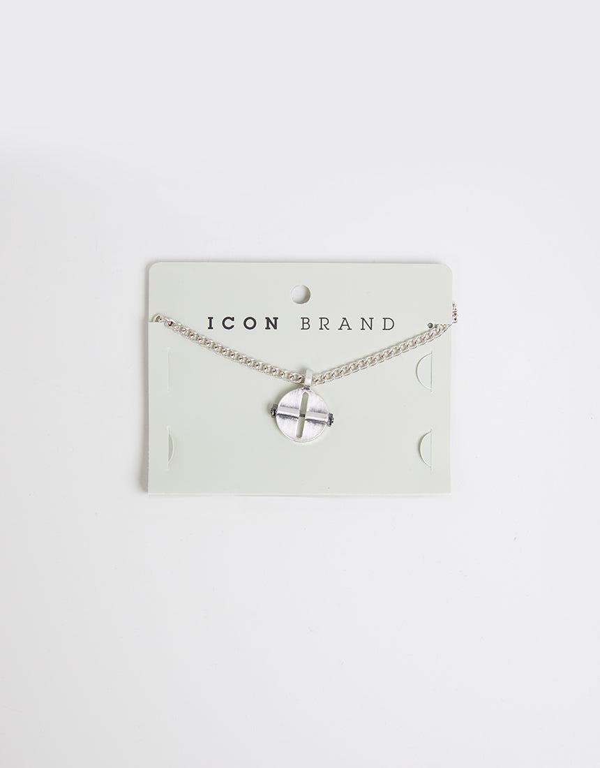 Icon-Amplified Bolt Coin Necklace Silver-Edge Clothing