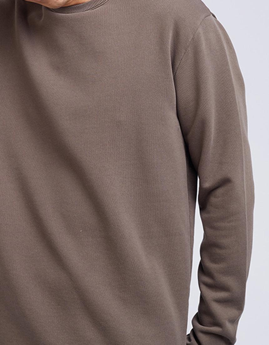 Silent Theory-Curved Hem Crew Earth Brown-Edge Clothing