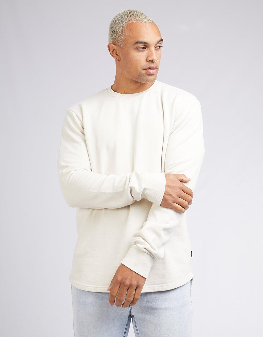 Silent Theory-Curved Hem Crew Natural-Edge Clothing