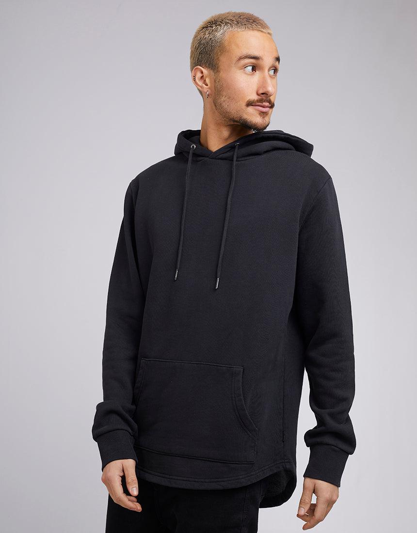 Silent Theory-Curved Hem Hoody Washed Black-Edge Clothing