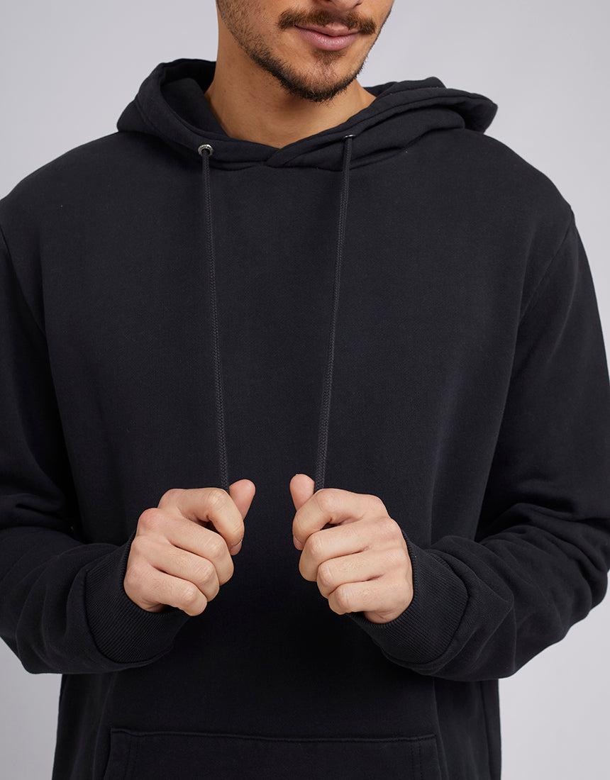 Silent Theory-Curved Hem Hoody Washed Black-Edge Clothing