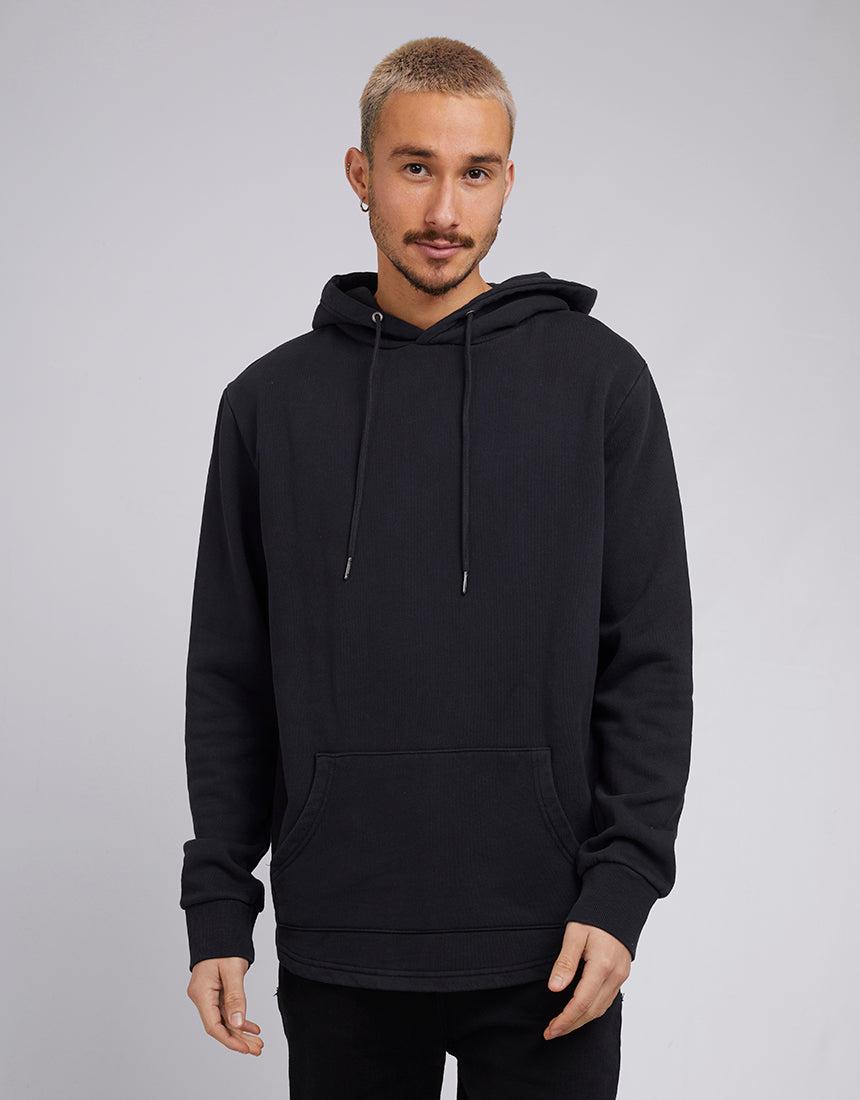 Silent Theory-Curved Hem Hoody Washed Black-Edge Clothing