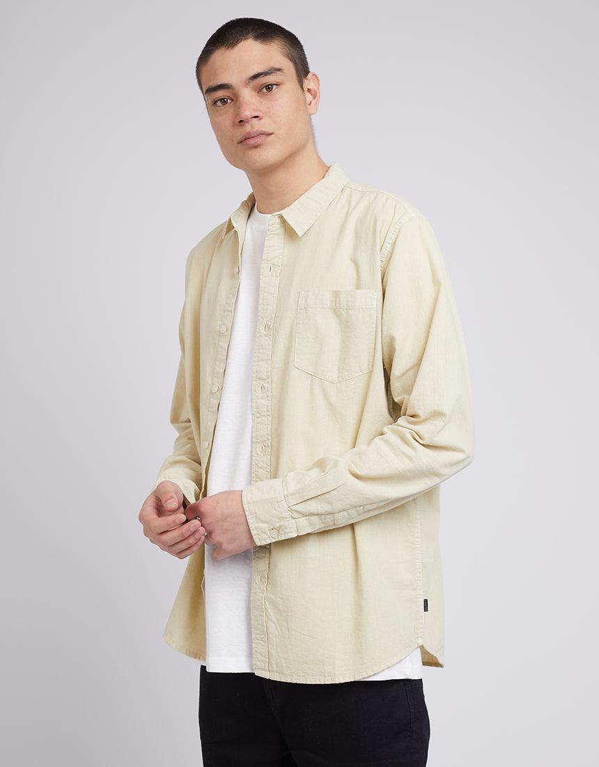 Silent Theory-Hemp L/s Shirt Tan-Edge Clothing