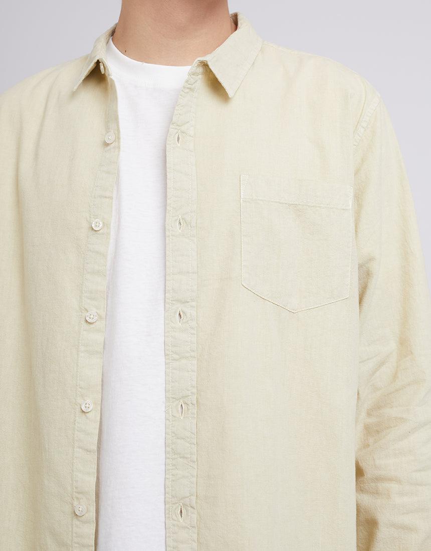 Silent Theory-Hemp L/s Shirt Tan-Edge Clothing