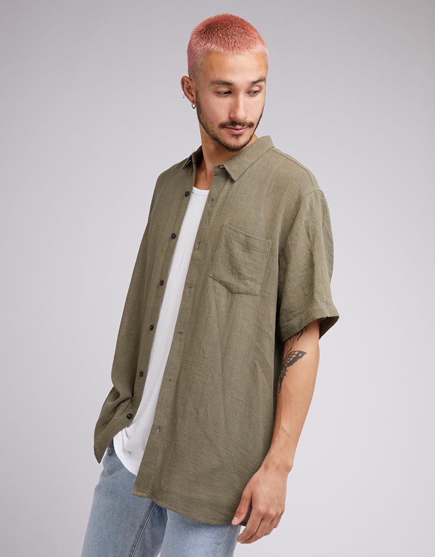 Silent Theory-Hemp Ss Shirt Khaki-Edge Clothing