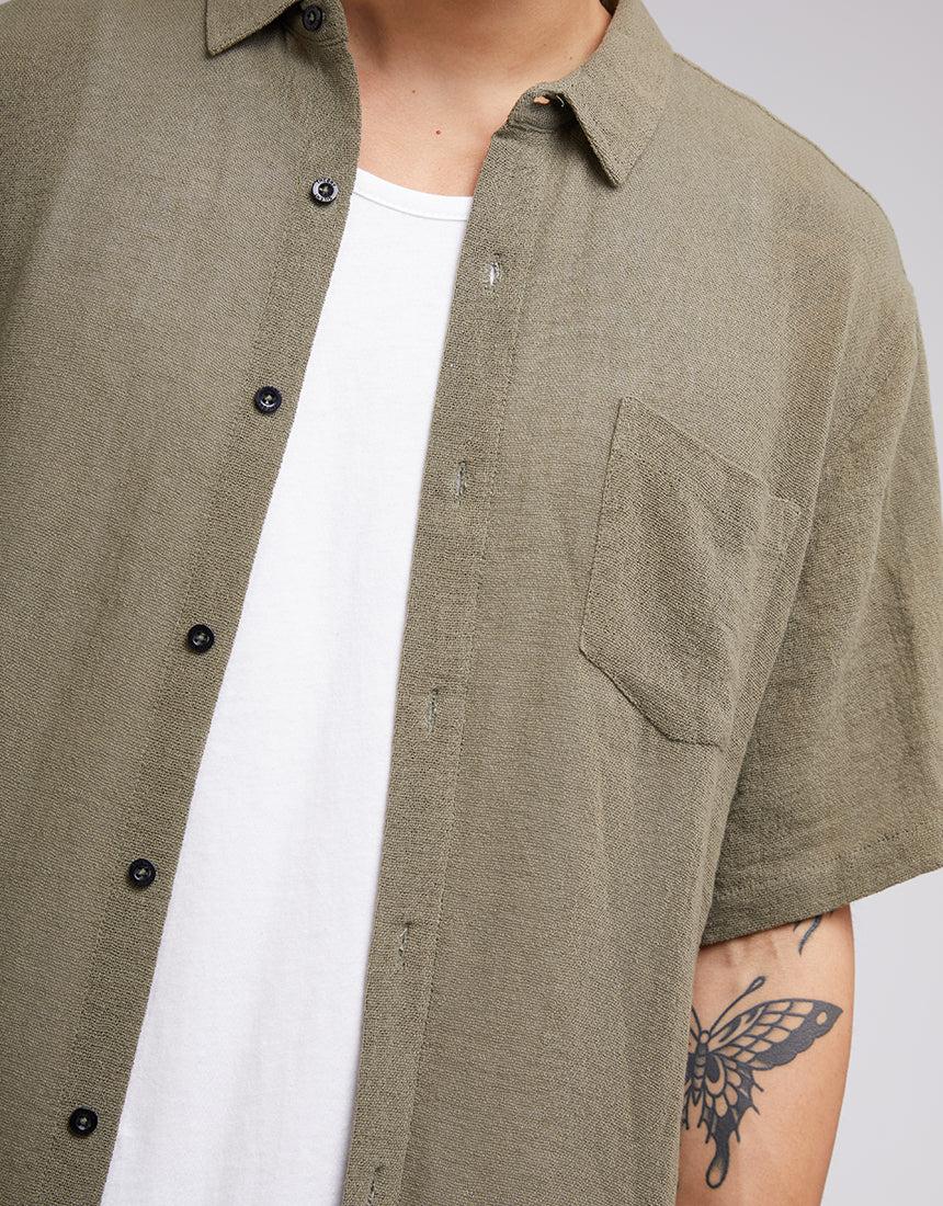 Silent Theory-Hemp Ss Shirt Khaki-Edge Clothing
