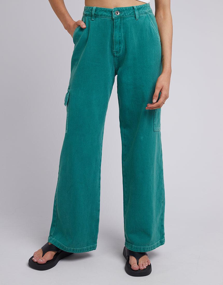 Silent Theory Ladies-Bravo Cargo Pant Green-Edge Clothing