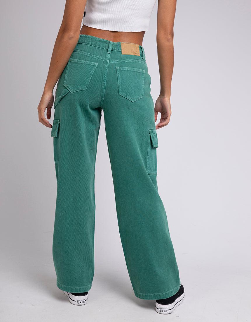 Silent Theory Ladies-Bravo Cargo Pant Green-Edge Clothing