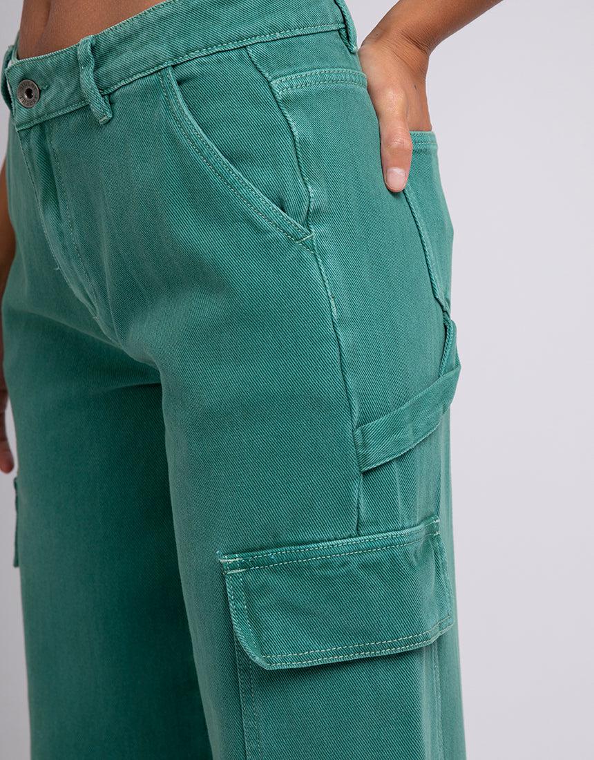 Silent Theory Ladies-Bravo Cargo Pant Green-Edge Clothing