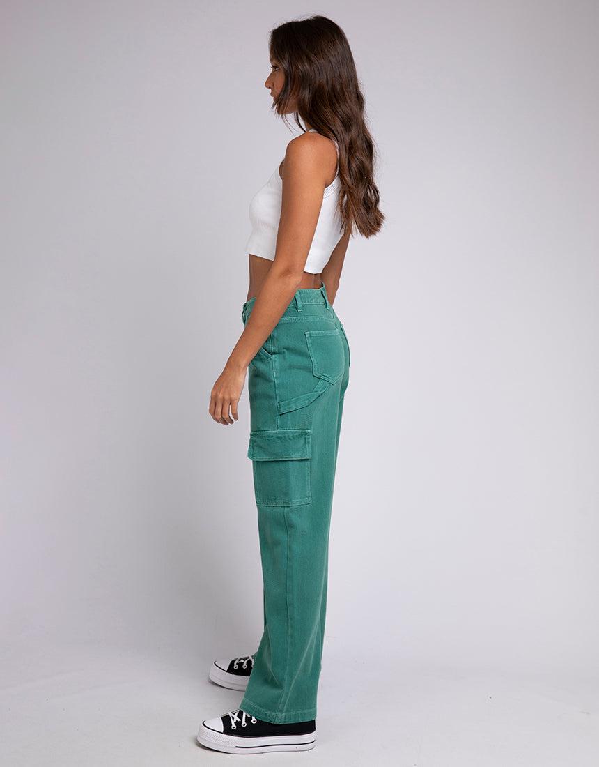 Silent Theory Ladies-Bravo Cargo Pant Green-Edge Clothing