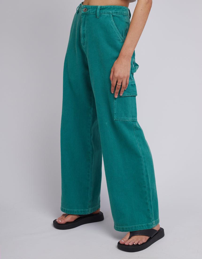 Silent Theory Ladies-Bravo Cargo Pant Green-Edge Clothing
