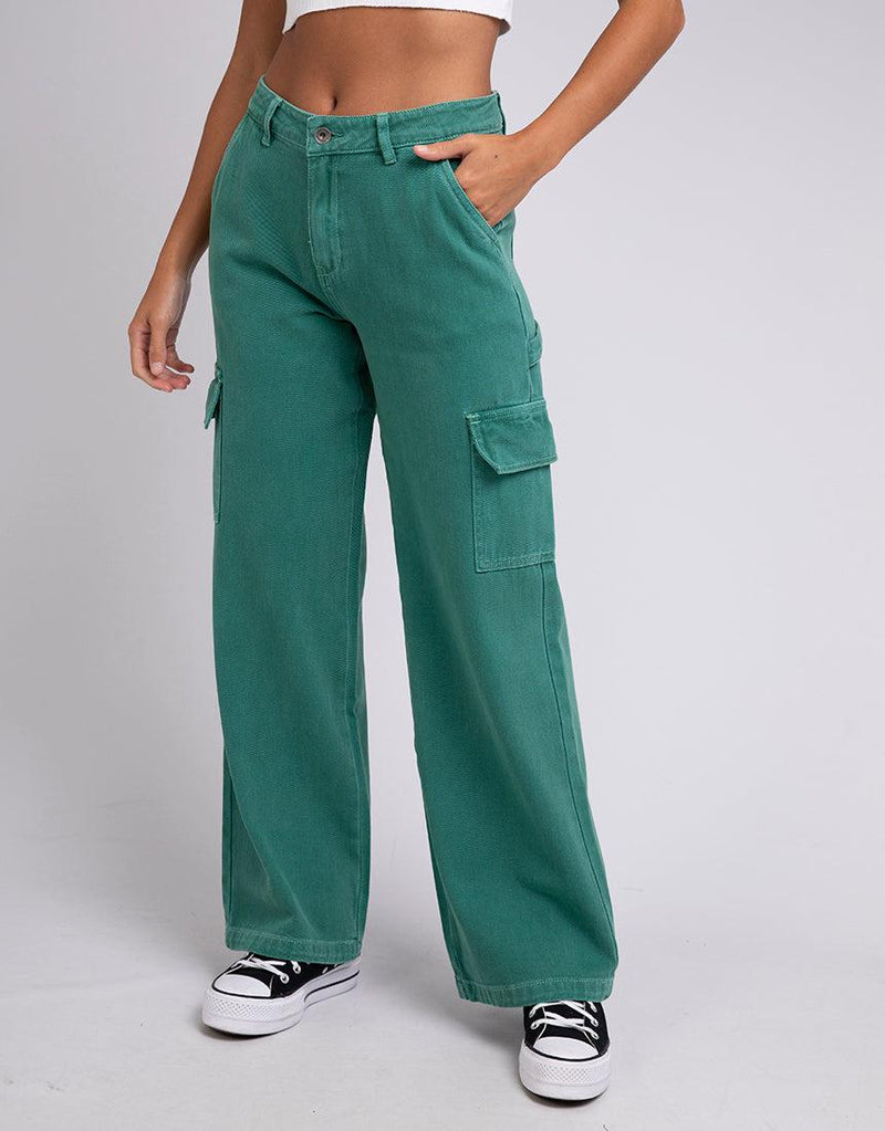 Silent Theory Ladies-Bravo Cargo Pant Green-Edge Clothing