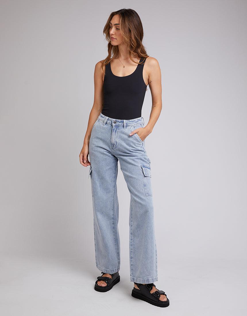Silent Theory Ladies-Bravo Cargo Pant Light Blue-Edge Clothing
