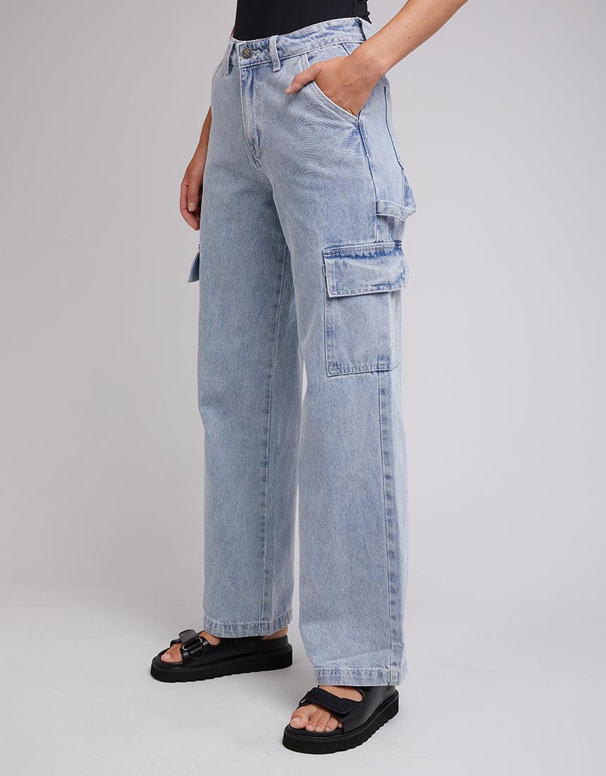 Silent Theory Ladies-Bravo Cargo Pant Light Blue-Edge Clothing