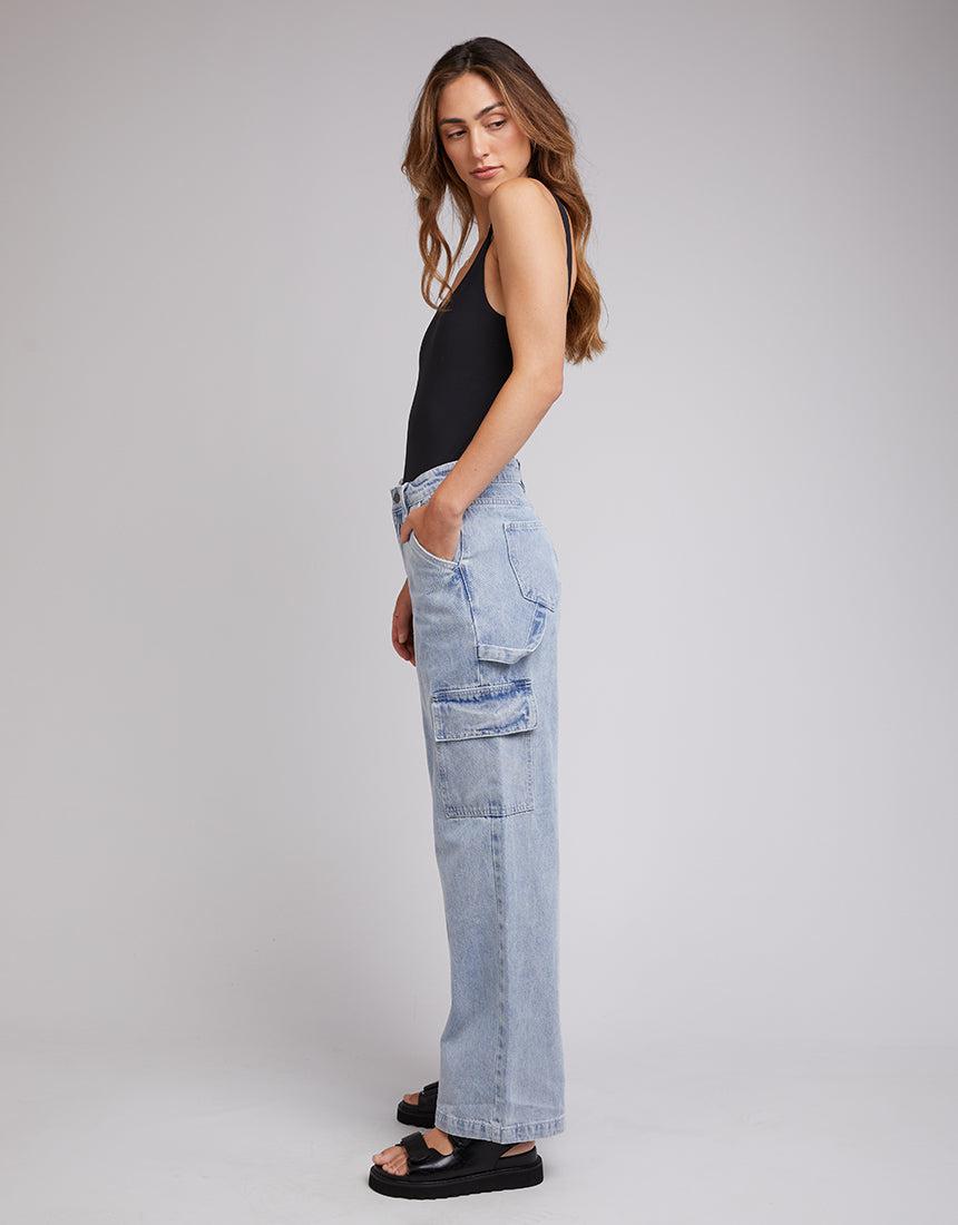 Silent Theory Ladies-Bravo Cargo Pant Light Blue-Edge Clothing