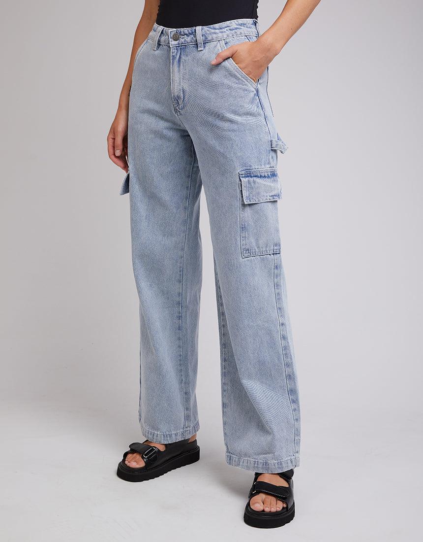 Silent Theory Ladies-Bravo Cargo Pant Light Blue-Edge Clothing